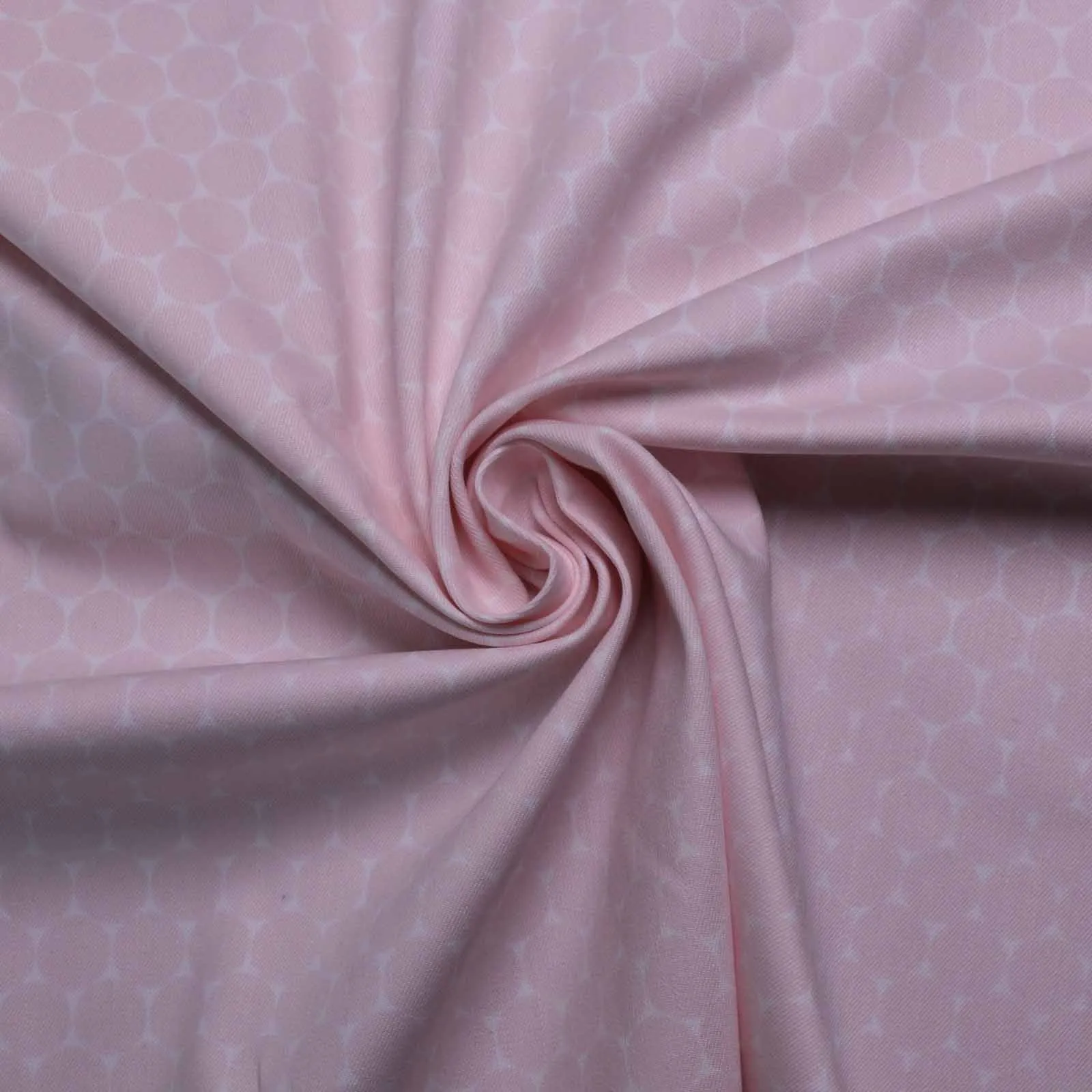 Cotton Twill Fabric - Pink and white