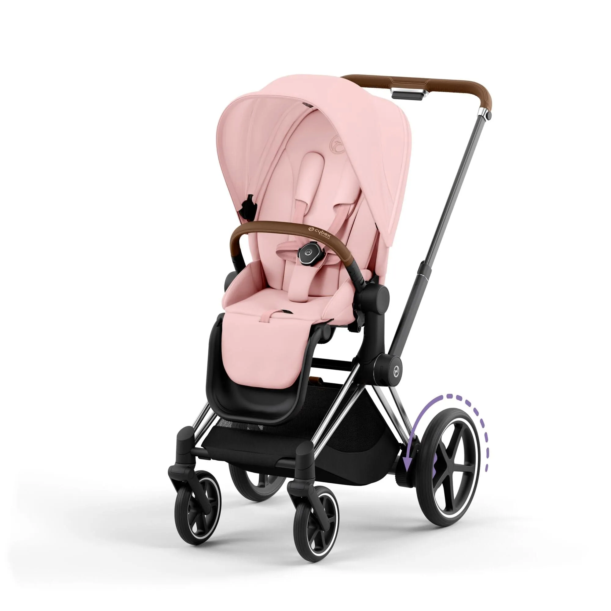 Cybex e-Priam & Lux Cot in Peach Pink