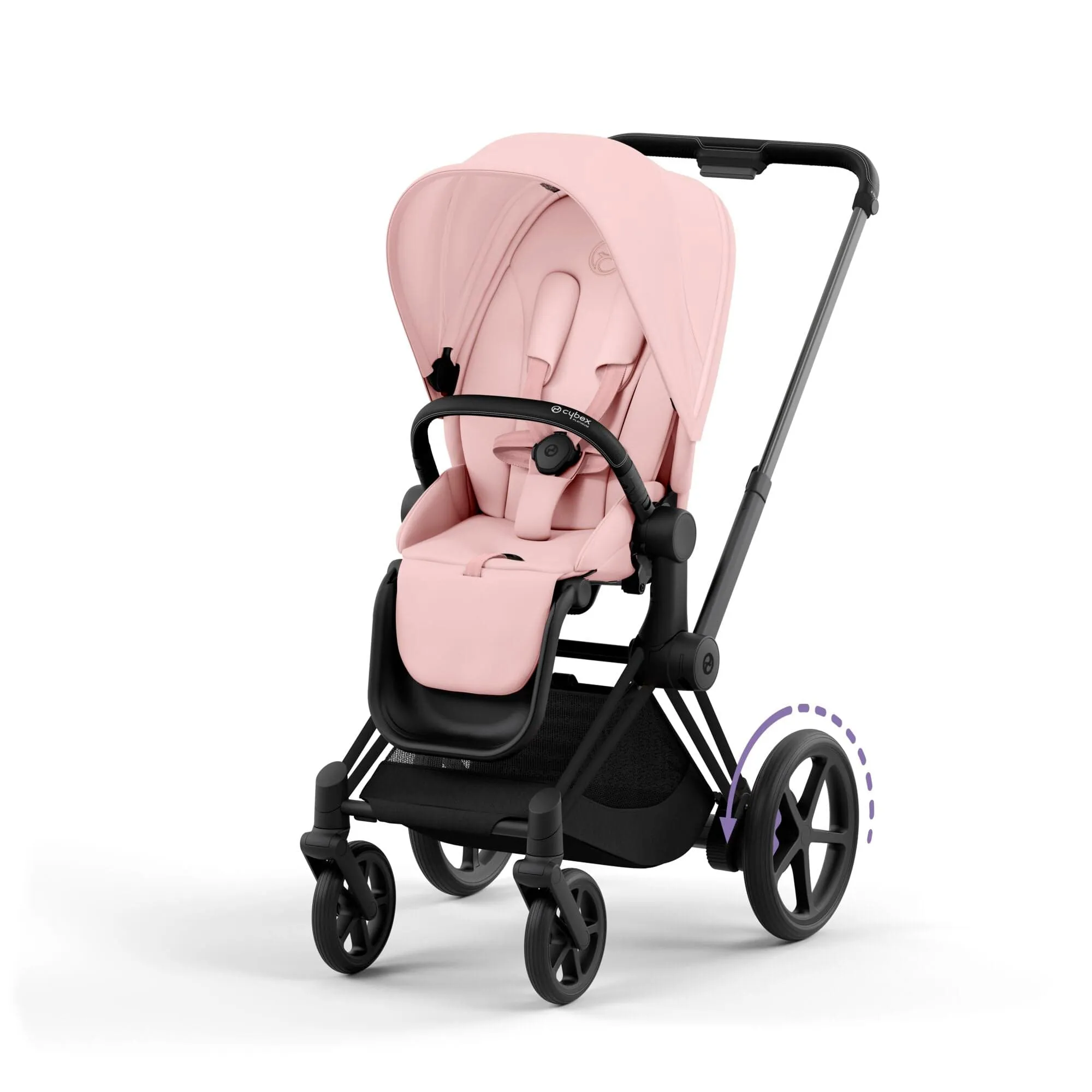 Cybex e-Priam & Lux Cot in Peach Pink