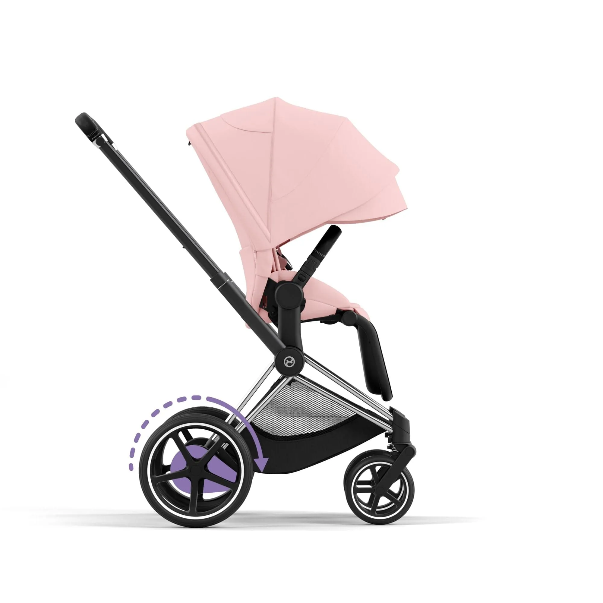 Cybex e-Priam & Lux Cot in Peach Pink