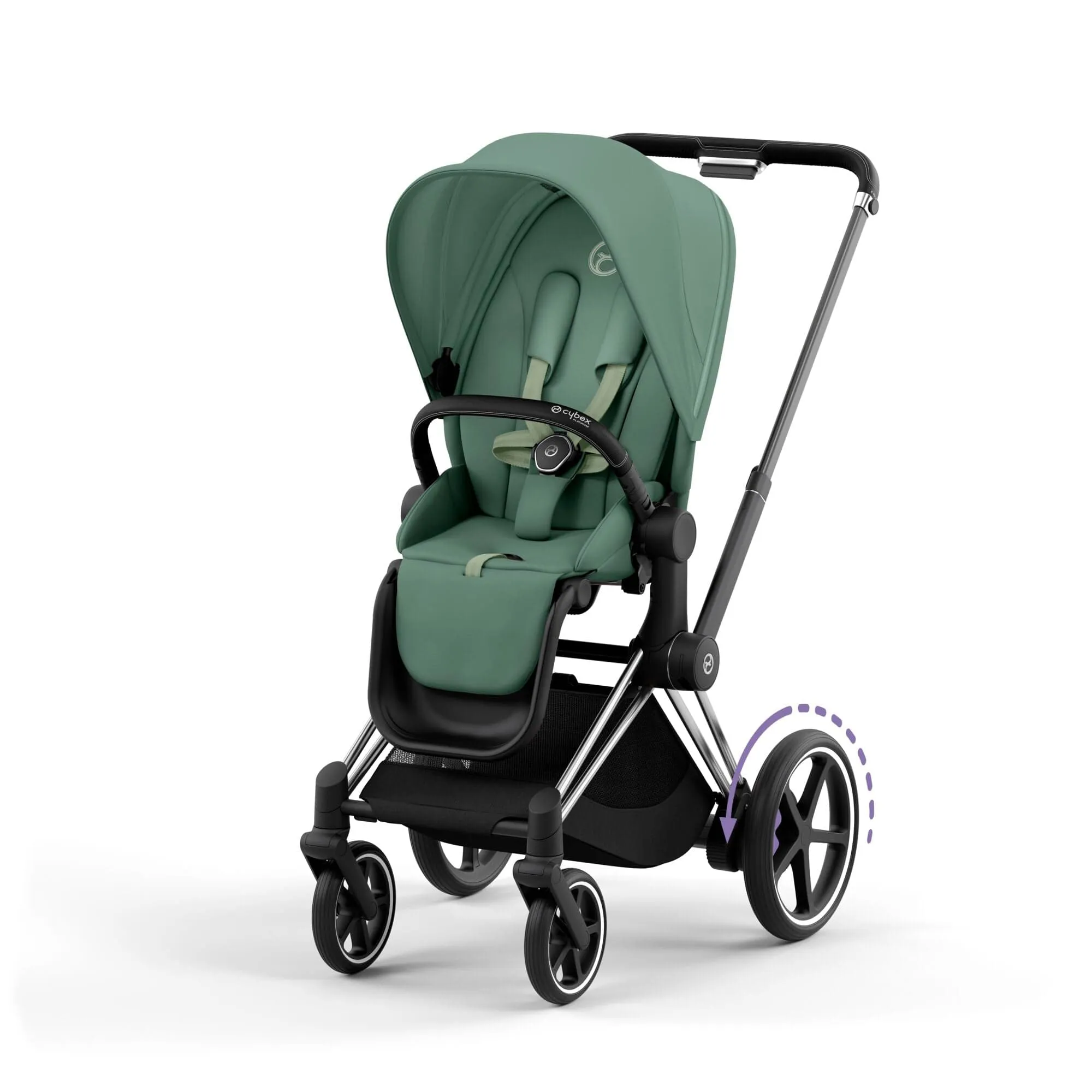 Cybex e-Priam Travel System With Cloud T in Leaf Green