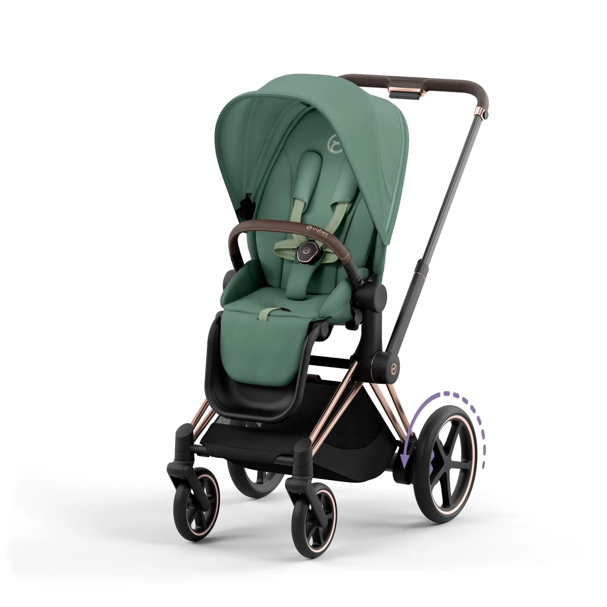 Cybex e-Priam Travel System With Cloud T in Leaf Green