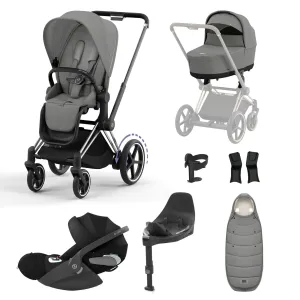 Cybex e-Priam Travel System With Cloud T in Mirage Grey