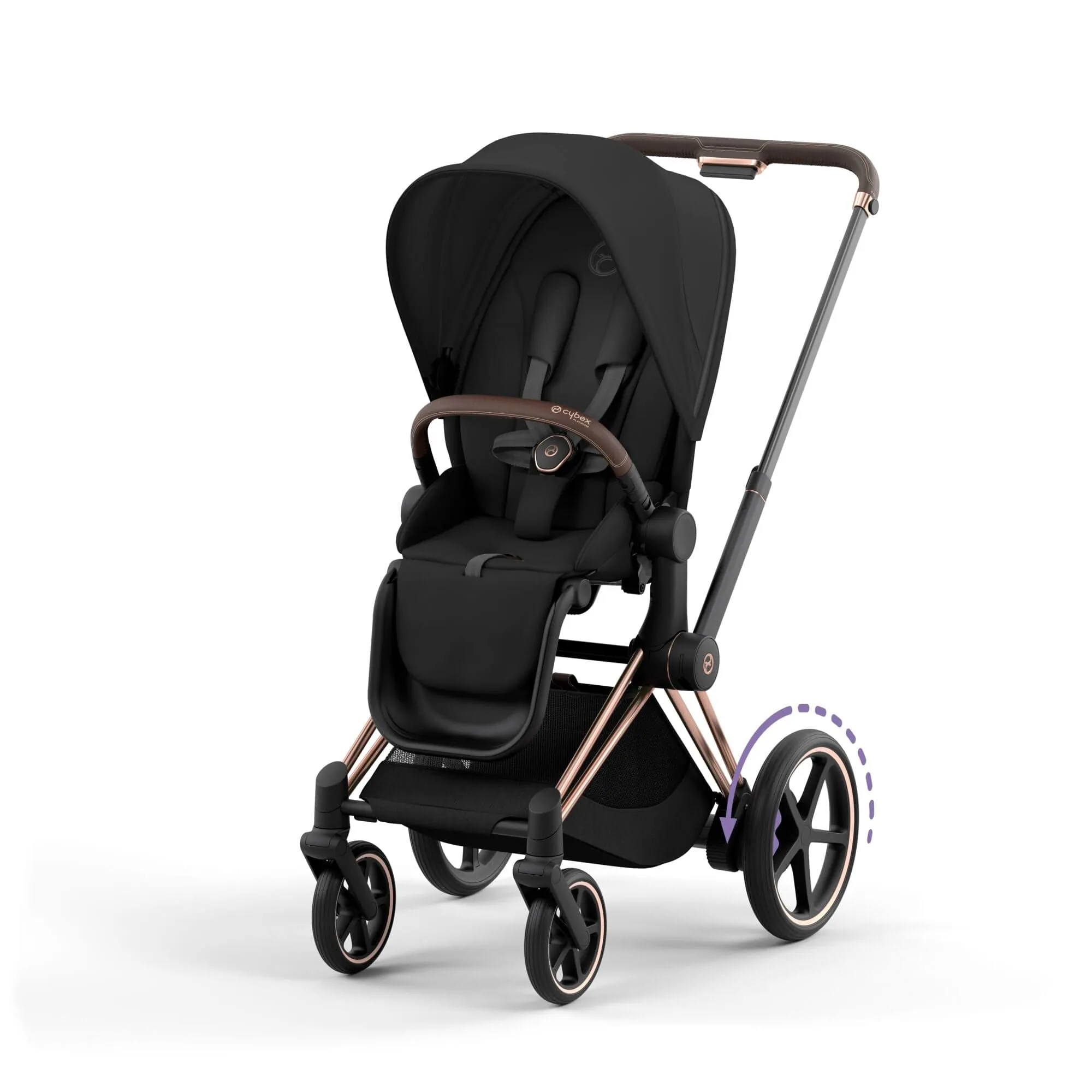 Cybex e-Priam Travel System With Cloud T in Sepia Black