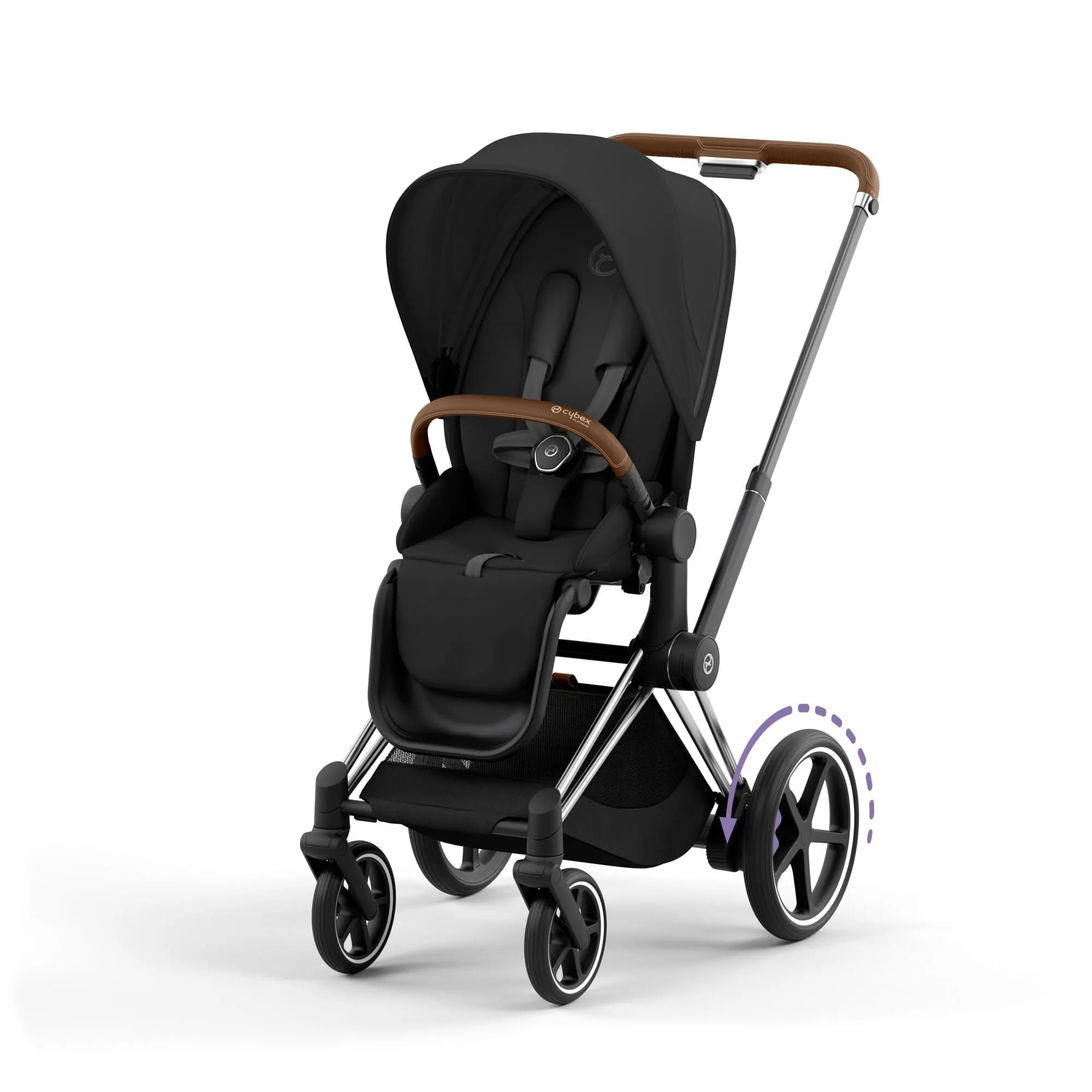 Cybex e-Priam Travel System With Cloud T in Sepia Black