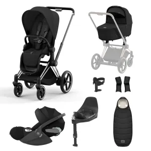 Cybex e-Priam Travel System With Cloud T in Sepia Black