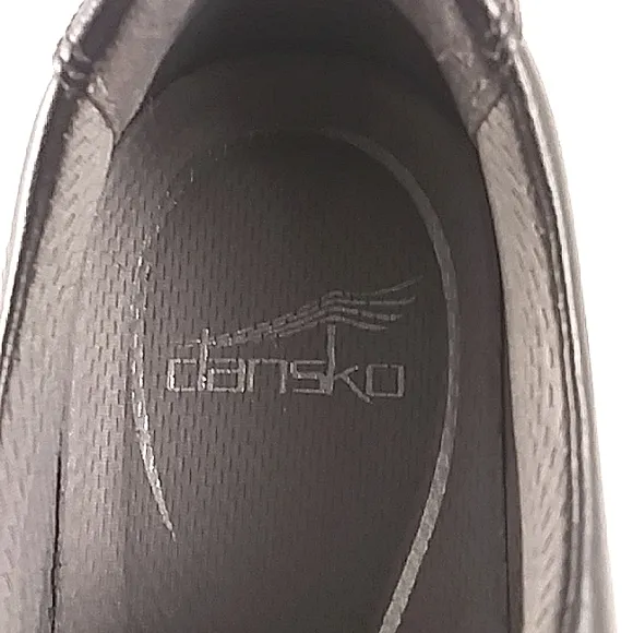 Dansko Women's Emma Leather Lace Up Comfort Sneaker Black Slip Resistant size 39