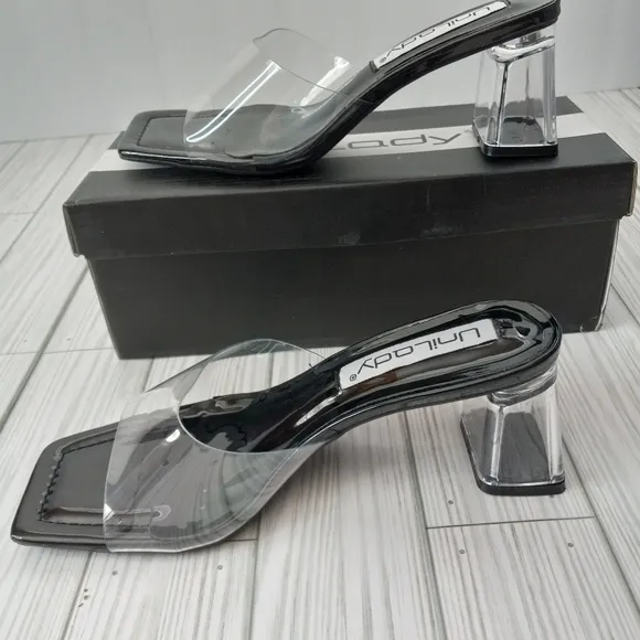 Dolls Kill X Unilady Lucite Clear Block Heels