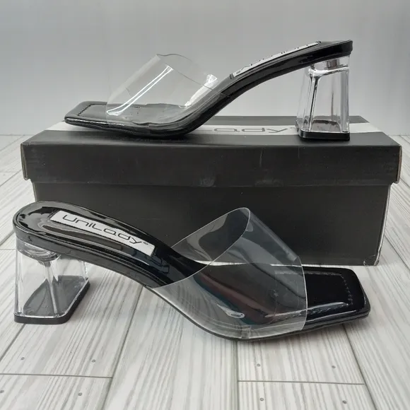 Dolls Kill X Unilady Lucite Clear Block Heels