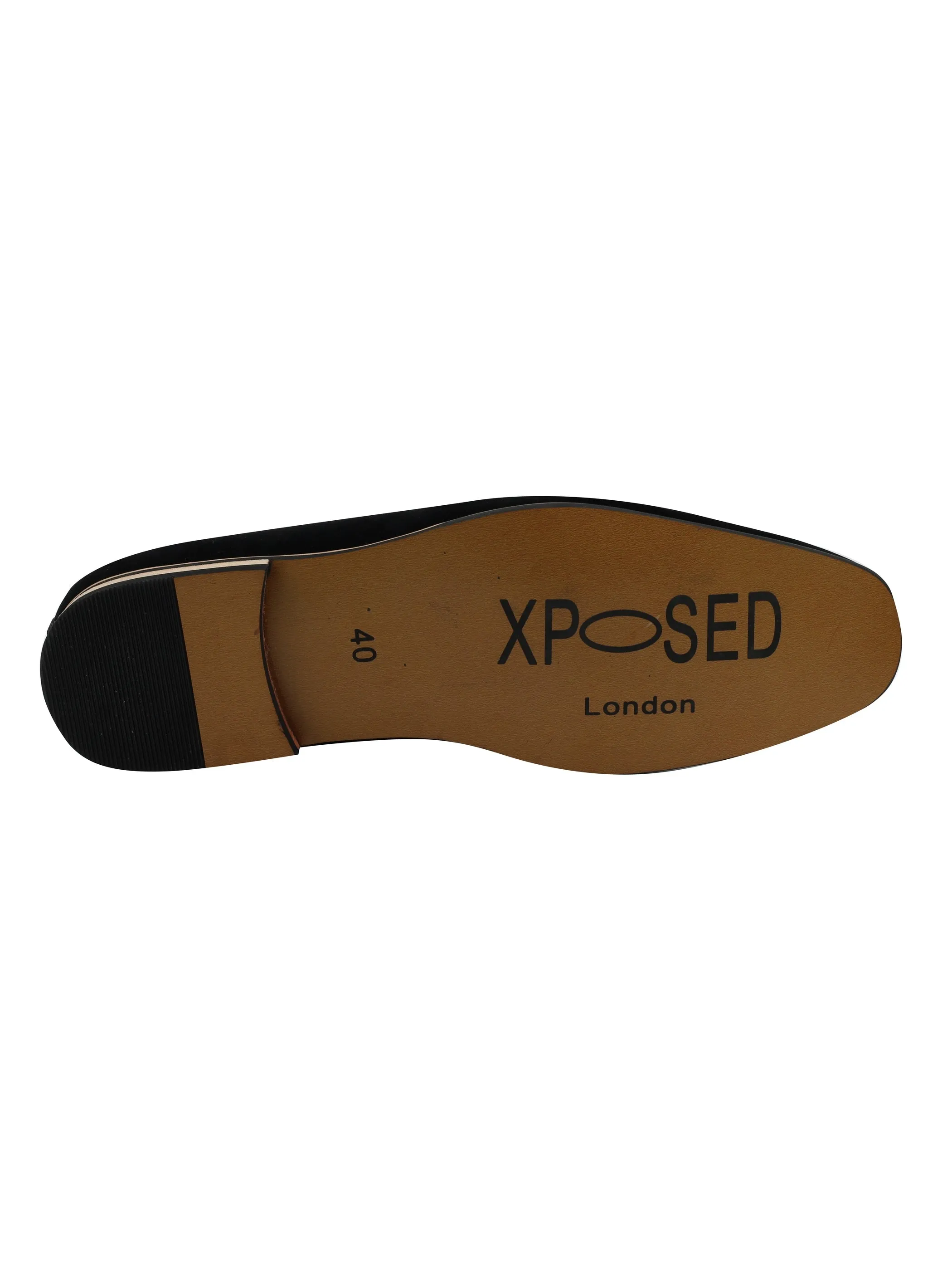 FAUX LEATHER TASSEL DESIGN BLACK LOAFERS