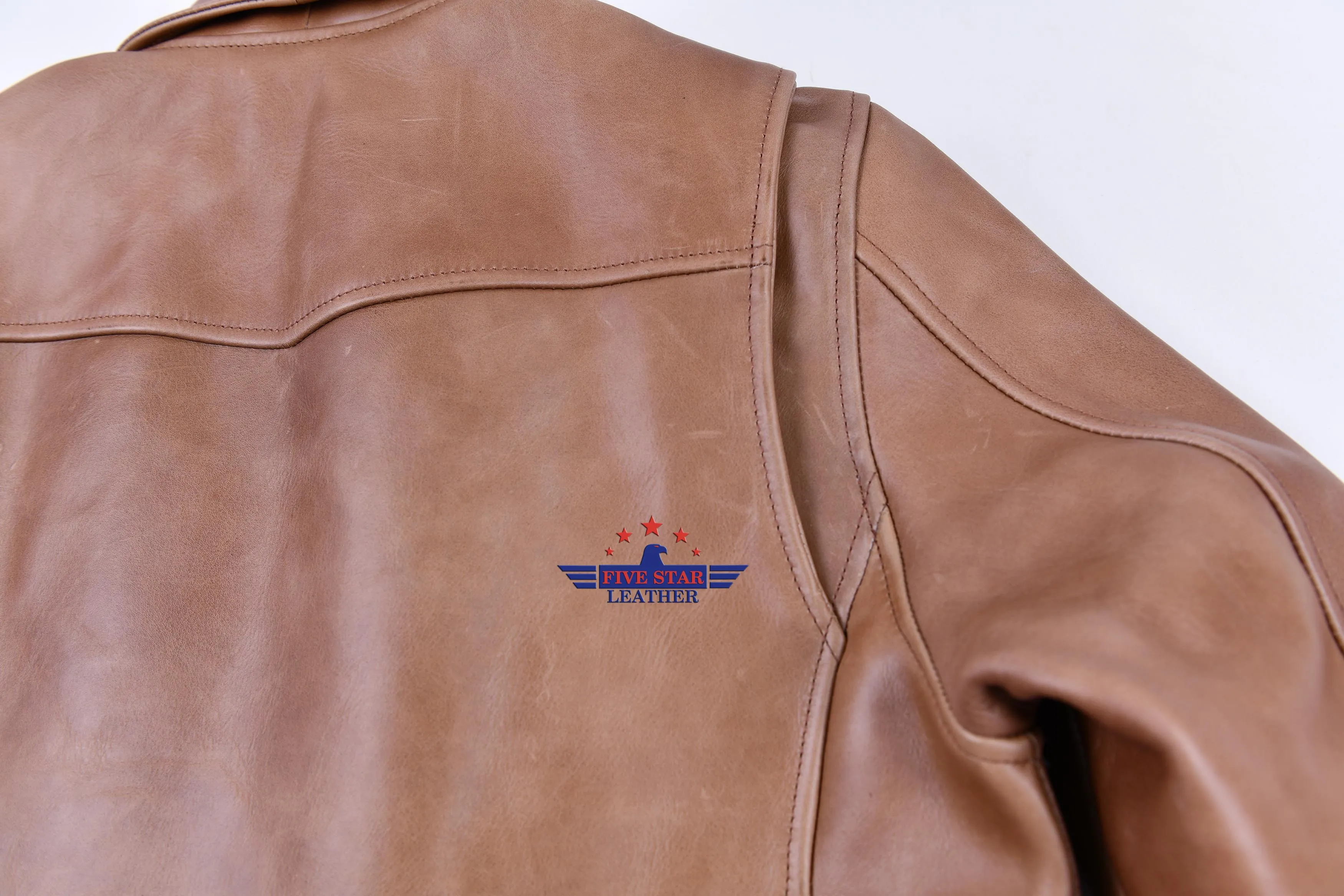 FiveStar Leather Vintage Half Belt Men CHL Leather Jacket