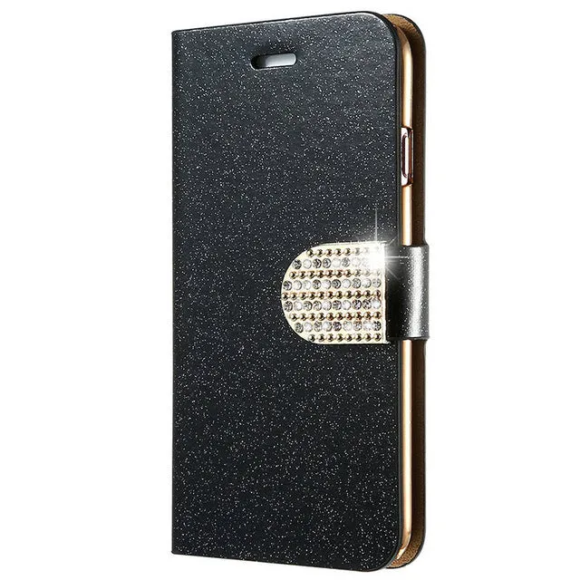 Flip Case For iPhone 6 6s 7 Plus Glitter Girl Leather Bags