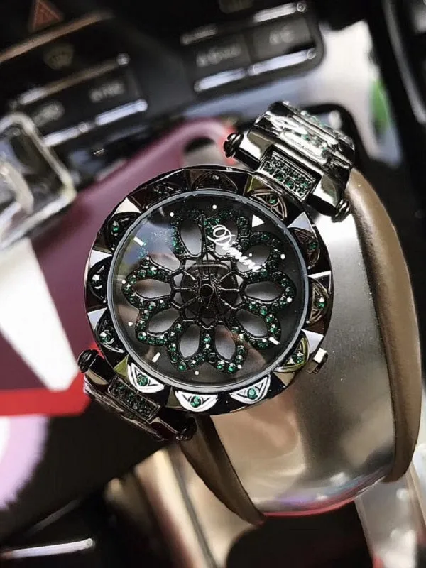 Flower Pattern Steel Belt Women's Watch