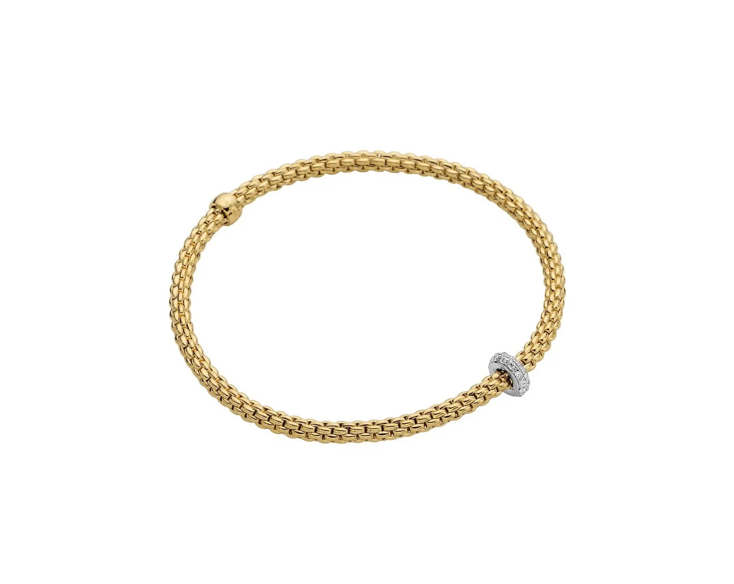 FOPE 'Prima' One Diamond Rondel Stretchy Bracelet