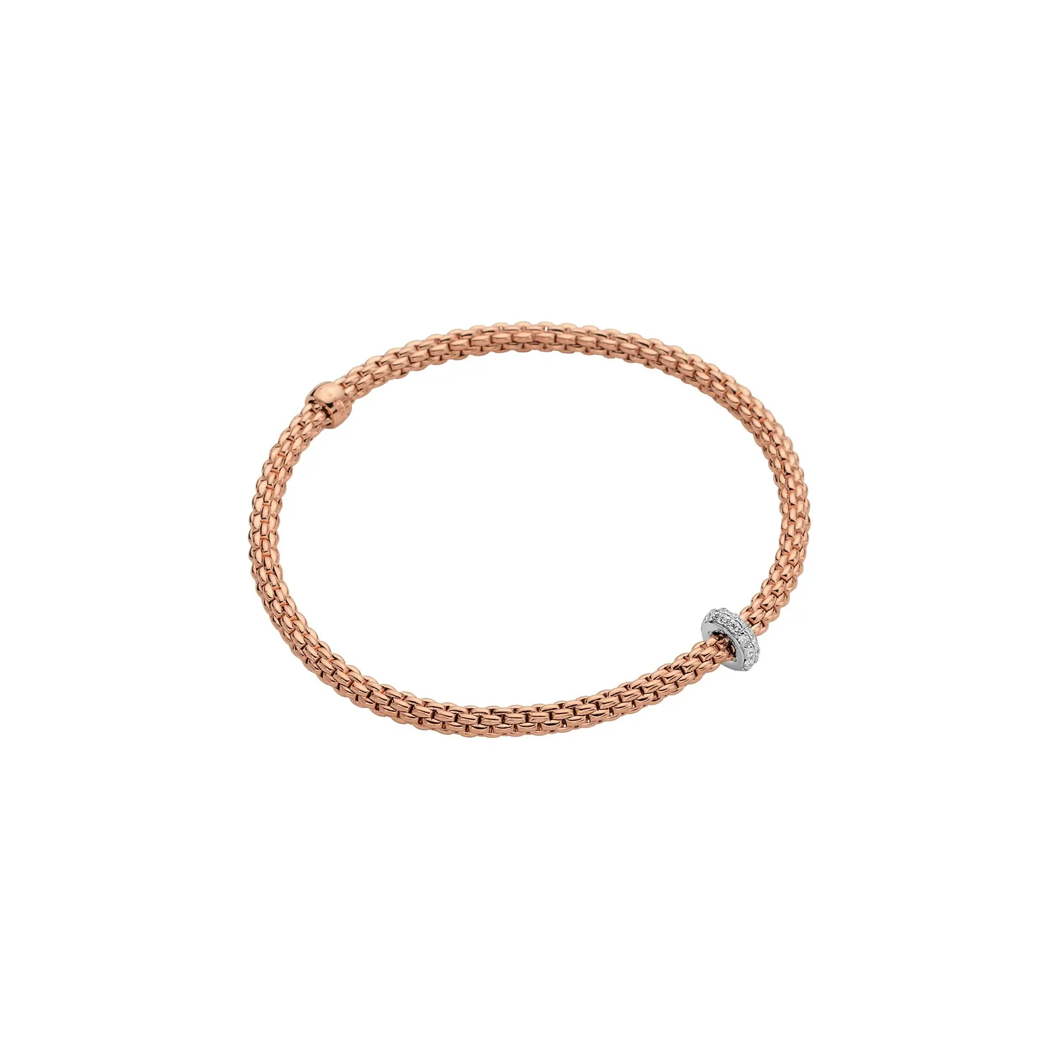 FOPE 'Prima' One Diamond Rondel Stretchy Bracelet