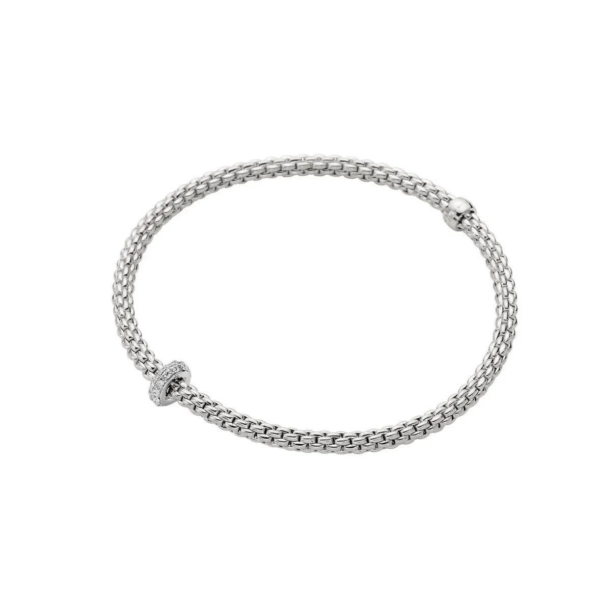 FOPE 'Prima' One Diamond Rondel Stretchy Bracelet