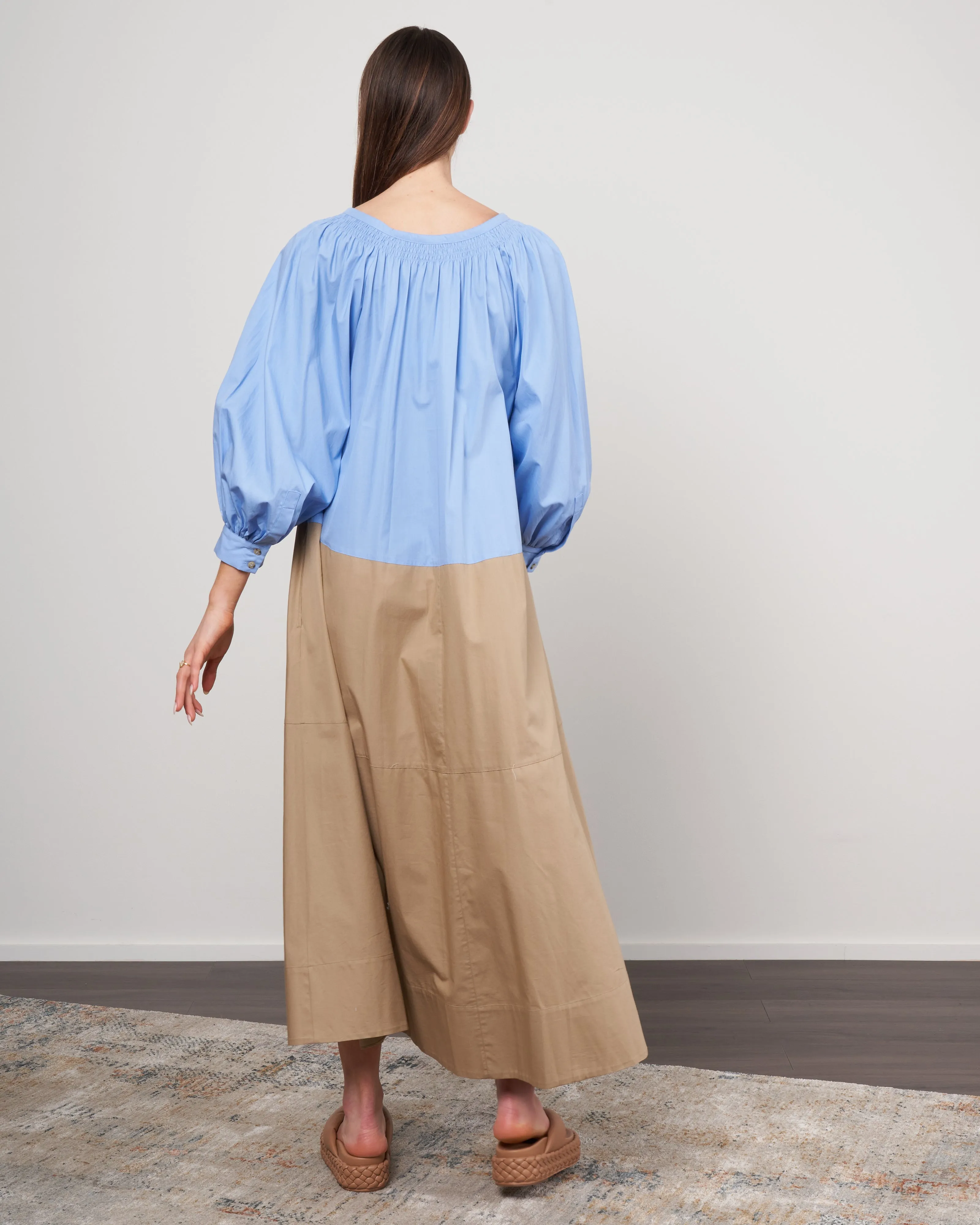 frankie ruched dress - blue