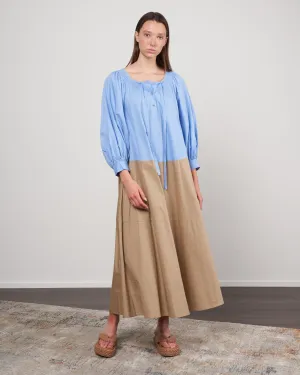 frankie ruched dress - blue