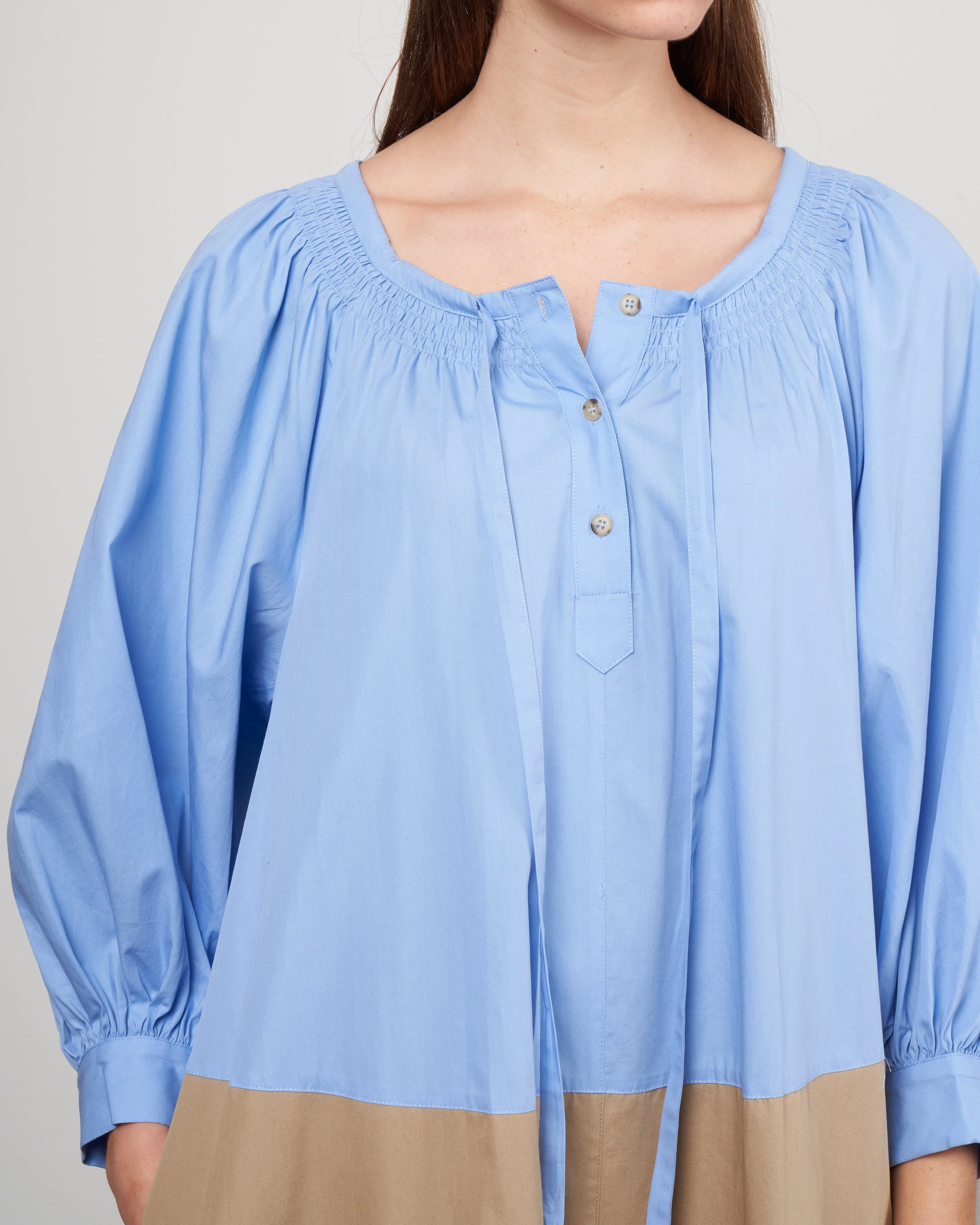 frankie ruched dress - blue