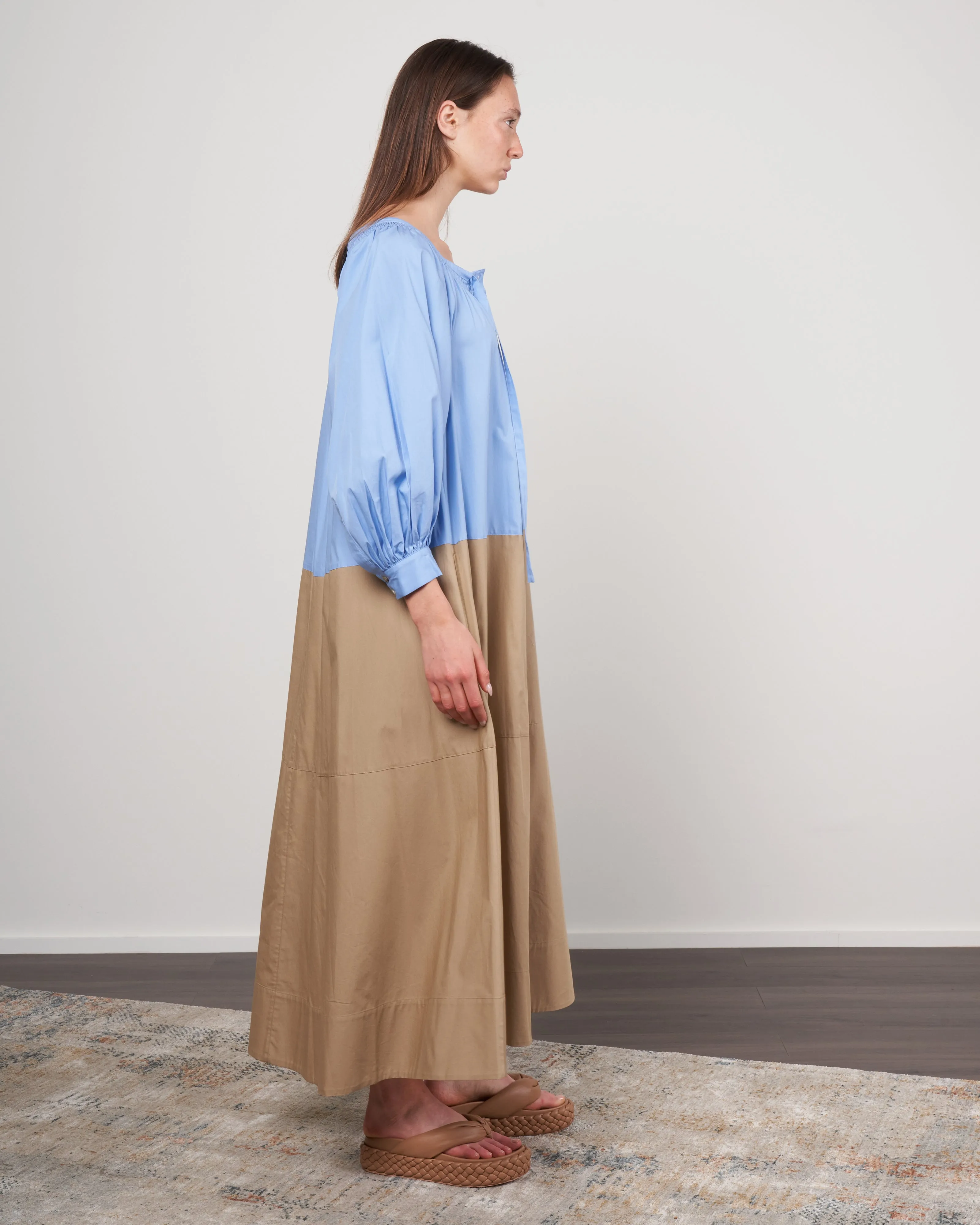 frankie ruched dress - blue