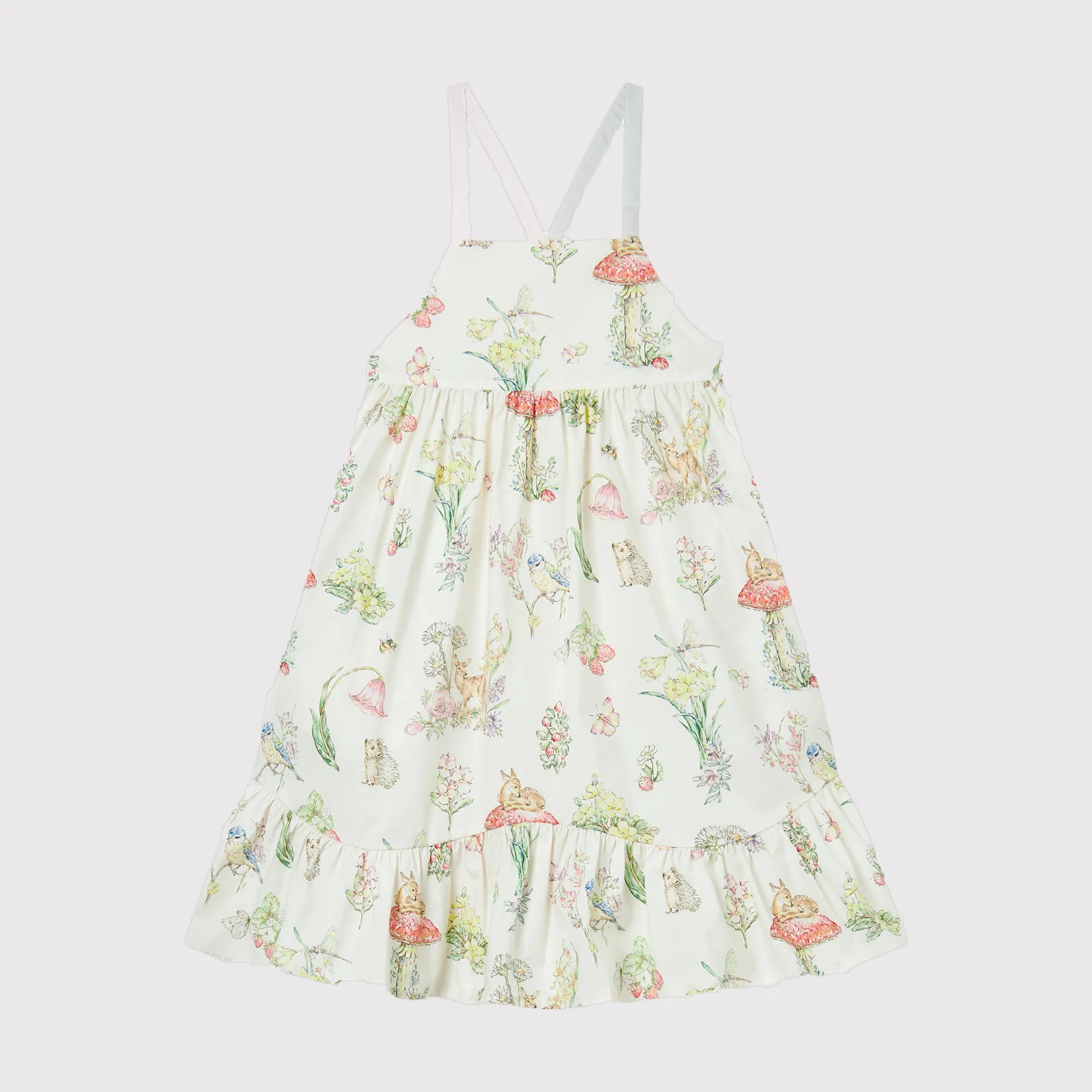 GIRL ROMANTIC PRINT STRAPPY DRESS