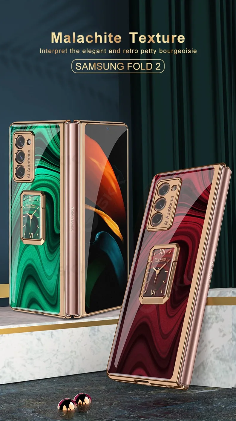 Glass Plated Galaxy Z Fold 2 Clock Phone Case