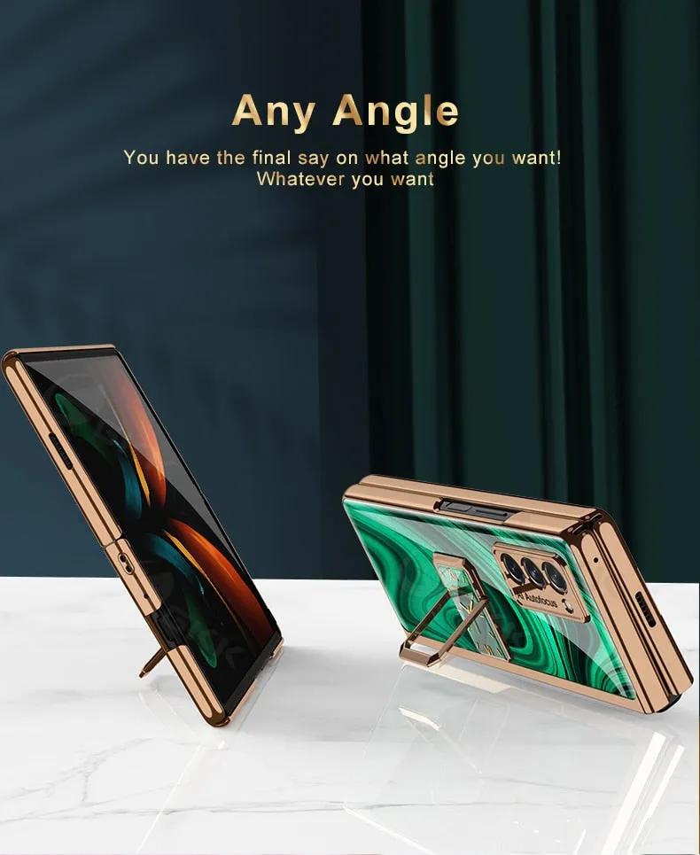 Glass Plated Galaxy Z Fold 2 Clock Phone Case