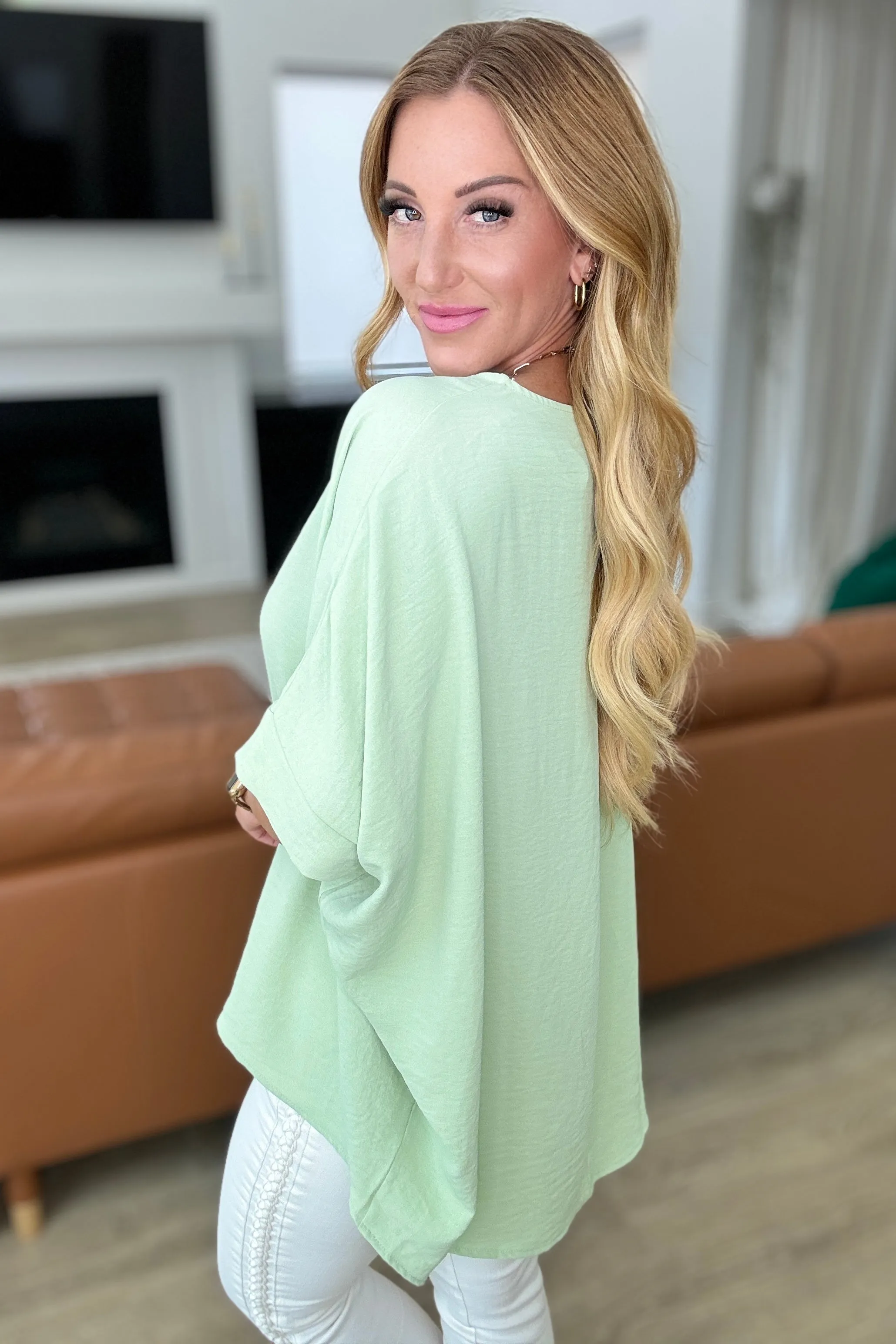 Hazel Blues® |  Feels Like Me Dolman Sleeve Top in Sage