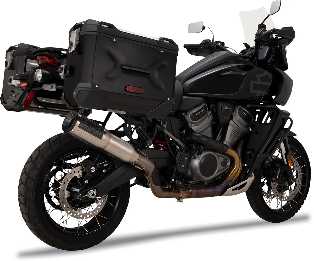 HD Pan America 1250. V&H - Hi-Output 450 Slip-On Muffler.