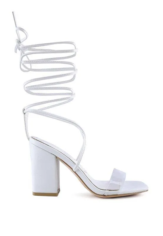 HIGH CULT STRAPPY TIE-UP BLOCK HEELS