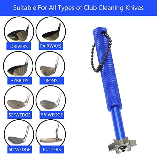 HISTAR Golf Club Groove Sharpener and Cleaner Tool with 6 Heads from Specialty Golf Products (Blue)