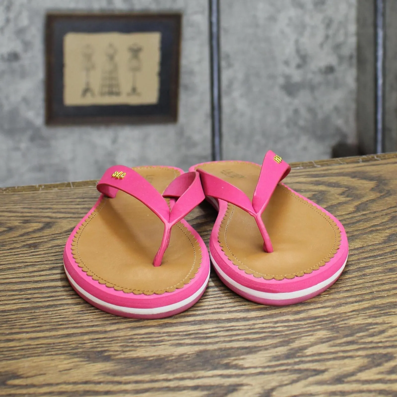 Lauren Ralph Lauren Womens Vintage Ryanne Thong Flip Flops Pink 6B