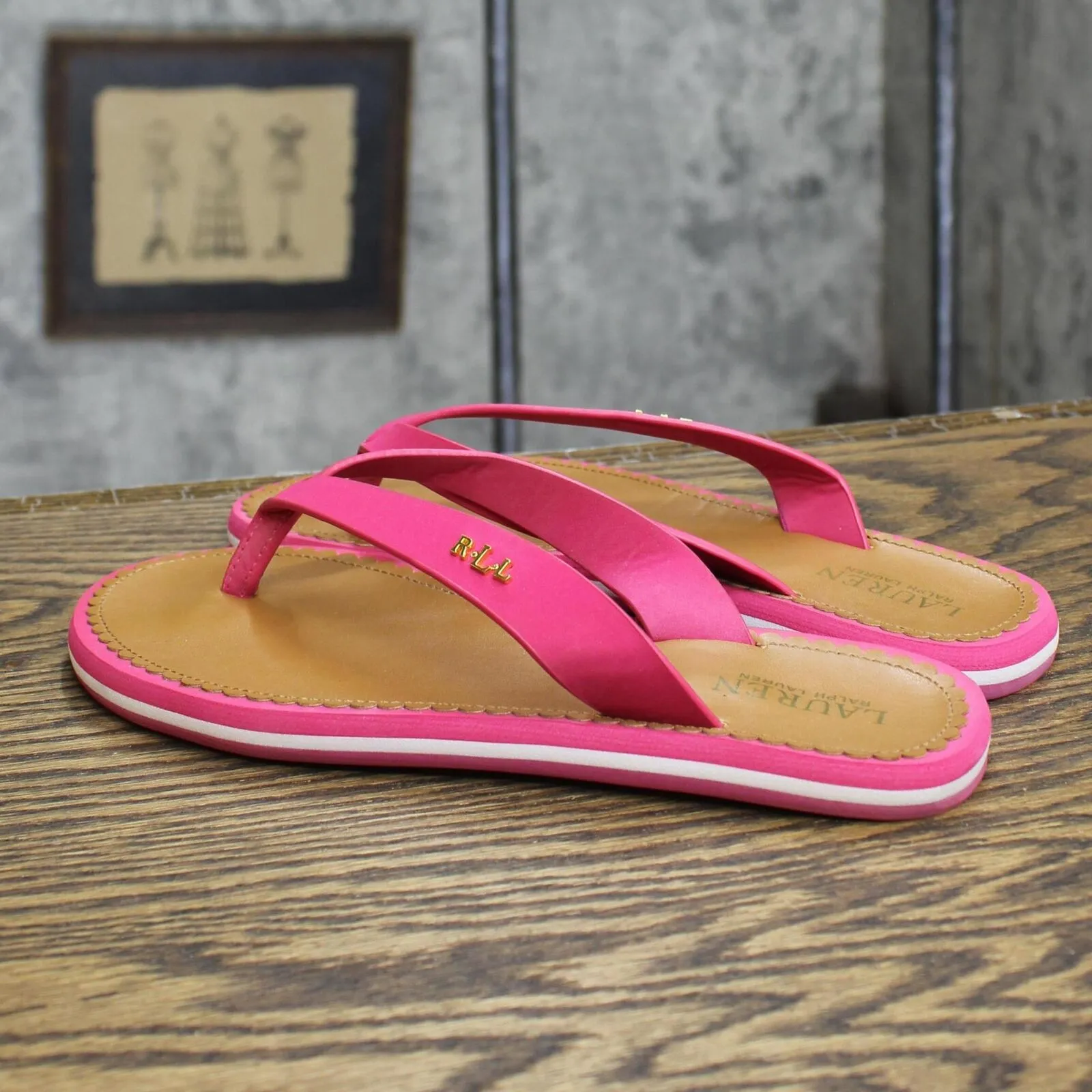 Lauren Ralph Lauren Womens Vintage Ryanne Thong Flip Flops Pink 6B