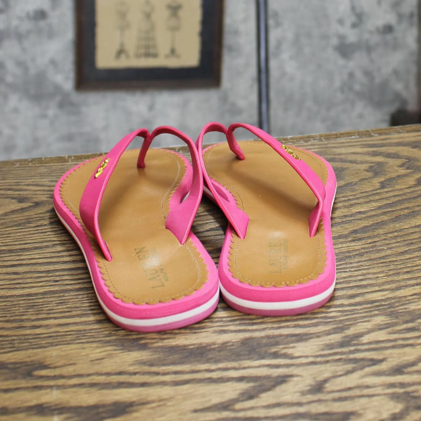 Lauren Ralph Lauren Womens Vintage Ryanne Thong Flip Flops Pink 6B