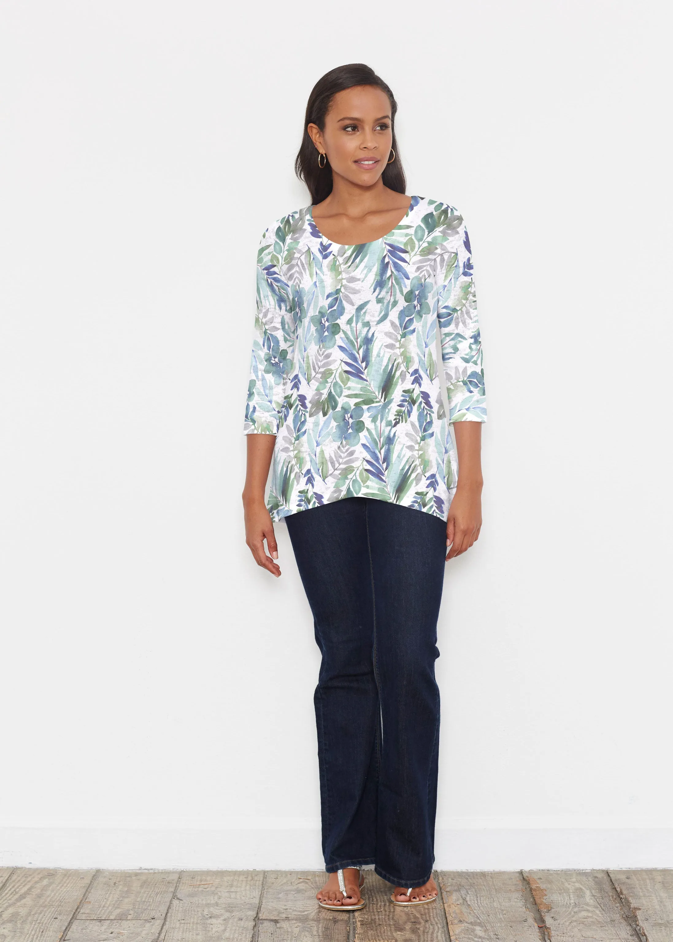 Leah Leaves (16258) ~ Katherine Hi-Lo Thermal Tunic