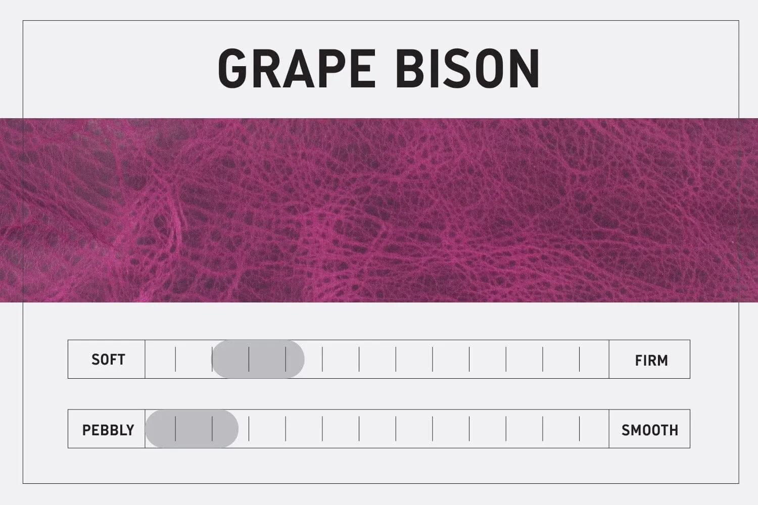 LEATHER TOP ZIPPERED POUCH - SMALL - GRAPE BISON