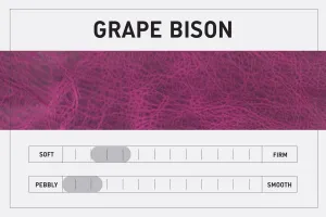 LEATHER TOP ZIPPERED POUCH - SMALL - GRAPE BISON