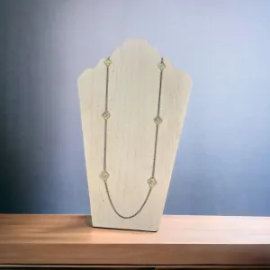 Long Silver Medallion Necklace