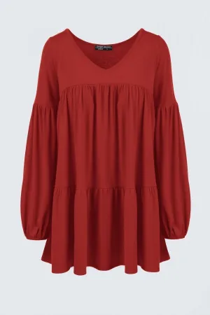 Love So Much Tiered Top in Deep Rust