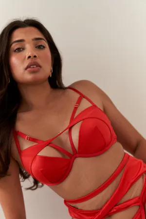 Lunalae Intimates Rory Strappy Underwire Bra - Recycled Red