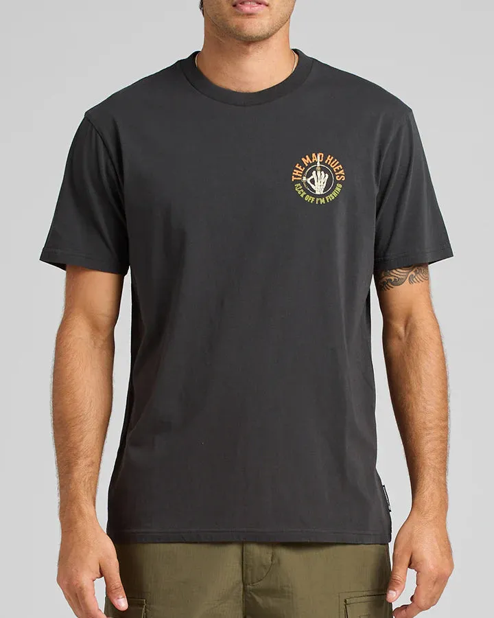 MAD HUEYS F*CK OFF IM FISHING TEE VINTAGE BLACK