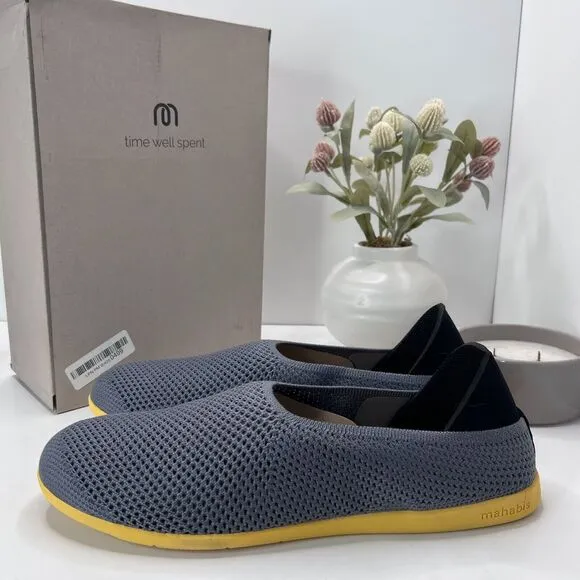 Mahabis Breathe Summer Slip On Slipper Grey/Yellow Men's US 12.5-13
