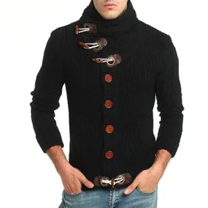 Men's High Collar Cardigan Sweater