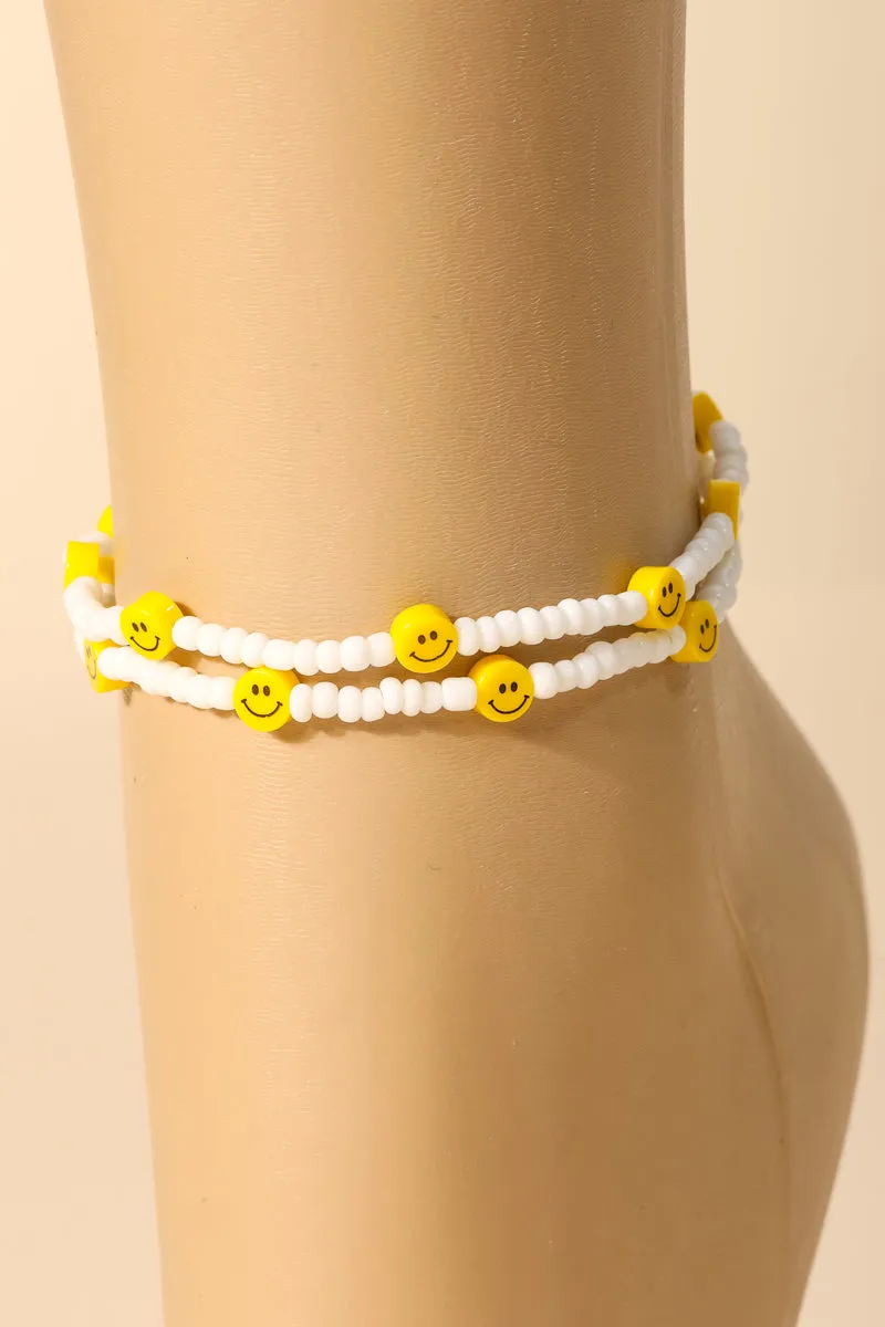 Mini Smiley Face Anklet