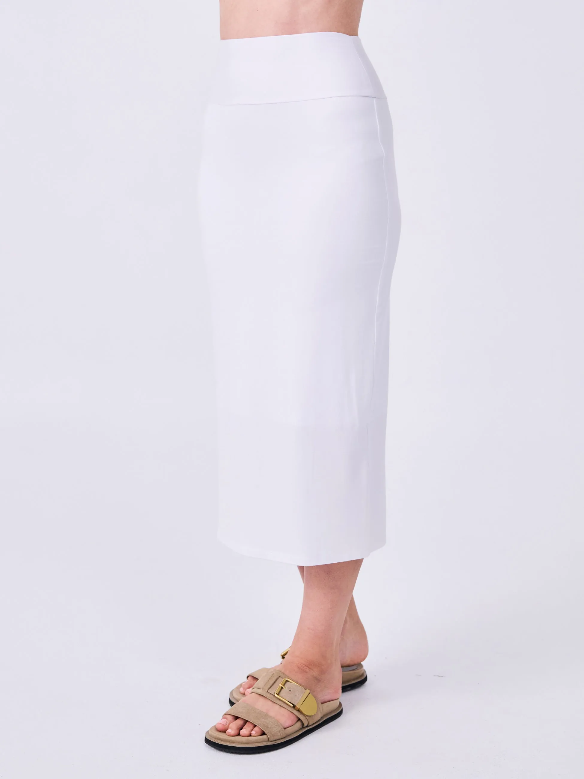 Modal Straight Tube Skirt - White