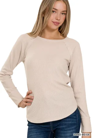 Momma Waffle? Baby Waffle! Top in Sand Beige