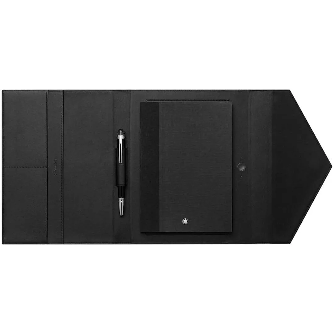 Montblanc Black Leather Augmented Paper Writing Tablet with StarWalker Ballpoint Pen