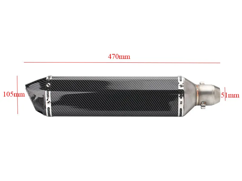 Motorcycle Slip-On Exhaust Muffler Yamaha Honda Kawasaki Suzuki 470mm