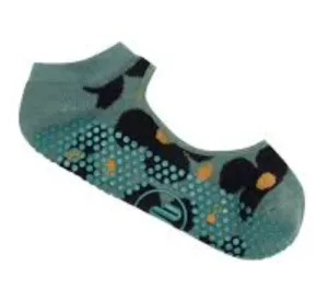 MoveActive Slide On Non Slip Grip Sock - Daisy Daze Black