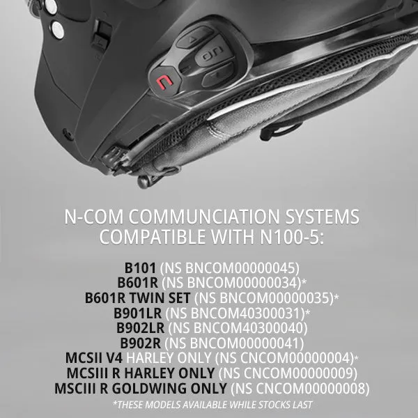 Nolan N100-5 N-Com Flip Face Helmet - flat black